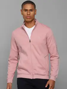 Allen Solly Men Pink Solid Long Sleeves Cotton Sweatshirt