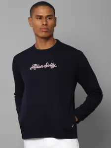 Allen Solly Men Navy Blue Printed Sweatshirt