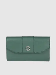Allen Solly Women Green Solid Two Fold Wallet