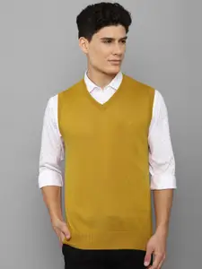 Allen Solly Men Yellow Acrylic Sweater Vest