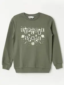 Fame Forever by Lifestyle Boys Green Printed Sweatshirt