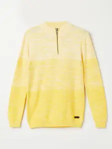 Fame Forever by Lifestyle Boys Yellow & Off White Pullover Pure Cotton Sweater