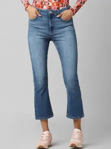 ONLY Women Blue Slim Fit Low Distress Heavy Fade Jeans- ONLNICOLE FLARE R