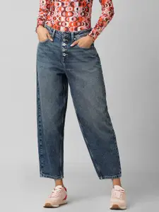 ONLY Women Blue Relaxed Fit High-Rise Light Fade Jeans