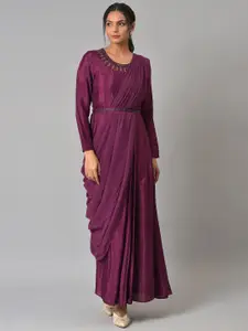 WISHFUL Women Purple Ethnic Maxi Dress