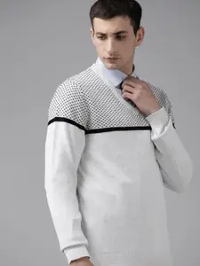 Van Heusen Men Cotton Self Design Pullover