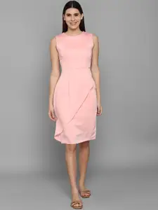 Allen Solly Woman Pink Solid Sheath Dress