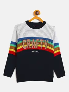 Duke Boys Black & White Colourblocked Pullover