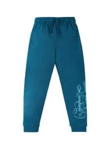 Ed-a-Mamma Boys Blue Solid Sustainable Pure Cotton Joggers