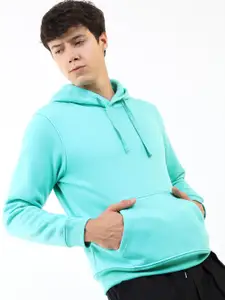 KETCH Men Blue Hooded Solid Sweatshirt