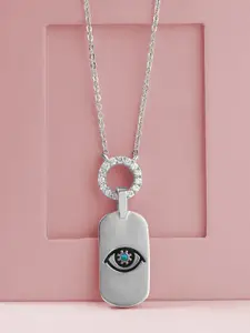 MINUTIAE Silver-Toned & White Brass Silver-Plated Necklace