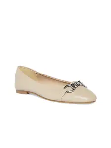 Forever Glam by Pantaloons Women Taupe Ballerinas with Buckles Flats