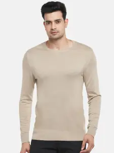 BYFORD by Pantaloons Men Beige Pullover Sweater
