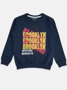 Pantaloons Junior Boys Navy Blue Printed Sweatshirt