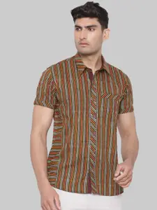 Tistabene Men Maroon Premium Striped Casual Shirt