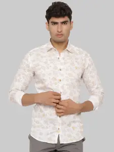 Tistabene Men White Premium Floral Cotton Printed Casual Shirt