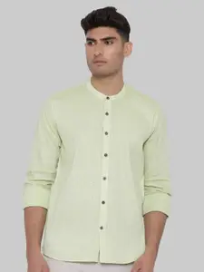 Tistabene Men Green Premium Regular Fit Solid Cotton Casual Shirt