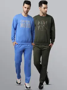 VIMAL JONNEY Men Pack Of 2 Printed Pure Cotton Tracksuits