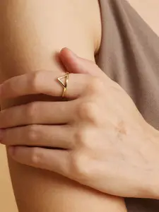 PALMONAS Women 18K Gold-Plated Finger Ring