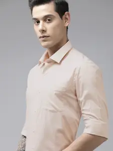 Arrow Men Beige Original Slim Fit Checked Pure Cotton Casual Shirt