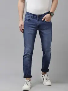 V Dot Men Skinny Fit Low Distress Light Fade Stretchable Jeans