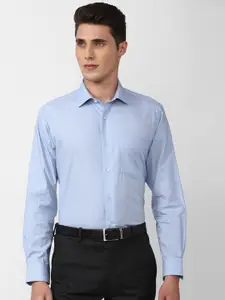 Van Heusen Men Blue Pure Cotton Formal Shirt