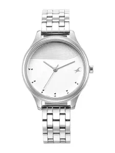 Fastrack Women Silver Stainless Steel Bracelet Strap Watch 6280SM01 Fastrack Stunners