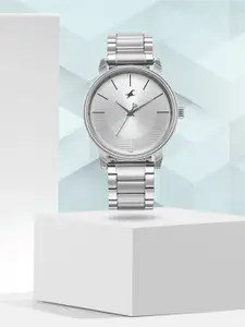 Fastrack Men Brass Dial & Stainless Steel Straps Analogue Watch 3291SM02