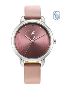 Fastrack Women Purple Brass Dial & Purple Leather Straps Analogue Watch 6282SL02