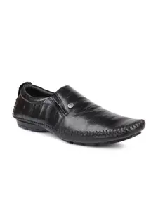 PRIVO by Inc.5 Men Black Slip-On Solid Formal Shoes