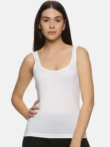 NOT YET by us Women White Solid Cotton Camisoles