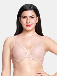 Amante Padded Wired High Apex Lace Bra - BRA87601