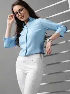 SHOWOFF Women Blue Casual Shirt