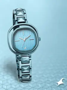 Fastrack Women Blue Dial & Stainless Steel Bracelet Style Straps Analogue Watch 6276QM01-Blue