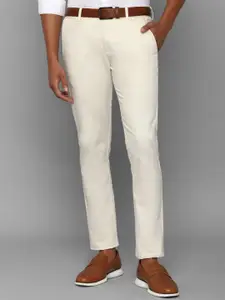 Allen Solly Men White Mid Rise Slim Fit Cotton Regular Trouser