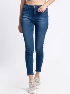 SPYKAR Women Blue Cotton Super Skinny Fit High-Rise Light Fade Jeans