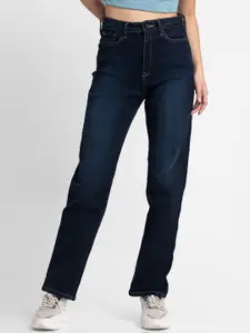 SPYKAR Women Blue Straight Fit High-Rise Light Fade Jeans