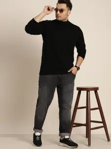 Sztori Men Plus Size Slim Tapered Fit Light Fade Stretchable Jeans