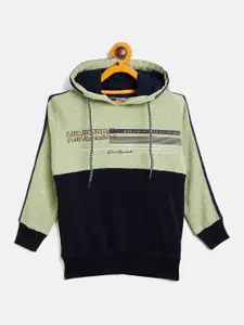 Duke Boys Green Colourblocked Hooded Sweatshirt