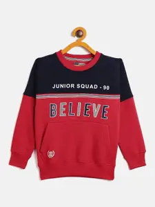 Duke Boys Red & Navy Blue Colourblocked Sweatshirt