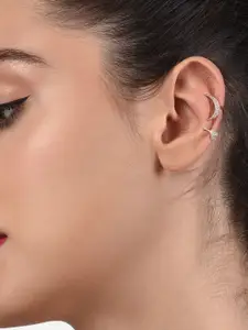 Zaveri Pearls Set of 2 Rose Gold Rose Gold Plated Contemporary Studs Earrings