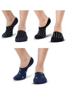TOFFCRAFT Men Pack Of 3 Patterned Cotton Loafer Socks