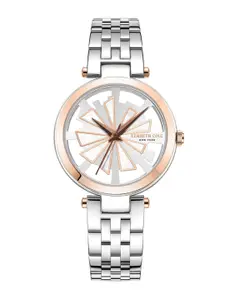 Kenneth Cole Women White Dial & Silver Toned Stainless Steel KCWLG2222901LD Analogue Watch