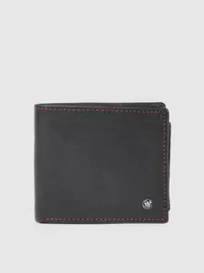 Louis Philippe Men Black Leather Two Fold Wallet