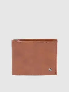 Louis Philippe Men Tan Brown Leather Two Fold Wallet