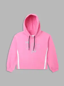 ELLE Girls Pink Printed Hooded Sweatshirt