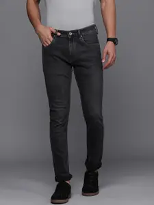 Louis Philippe Jeans Men Charcoal Super Slim Fit Low-Rise Light Fade Stretchable Jeans