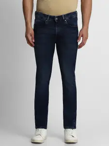 Louis Philippe Jeans Men Blue Super Slim Skinny Fit Mid-Rise Heavy Fade Stretchable Jeans