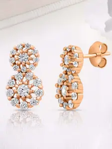 Zavya Rose Gold Floral Drop Earrings