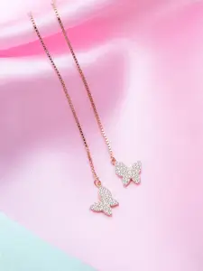 Zavya Rose Gold Quirky Drop Earrings